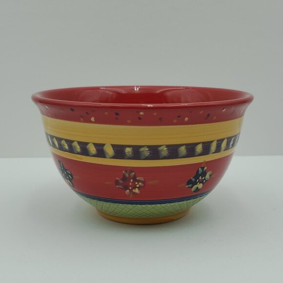 Corsica Home Rumba Soup Cereal Bowl Colorful Embossed Flowers Snack Bowl - Picture 1 of 7